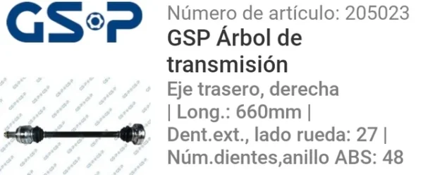 Árbol transmisión BMW - Imagen 2